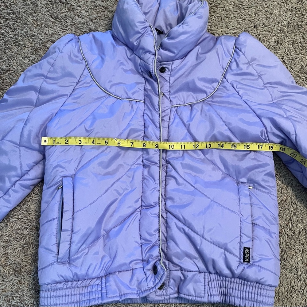 Vintage 1980s Aspen Powder Puffer Ski Jacket in Lilac Sz M Ski Bunny Retro - Picture 9 of 11